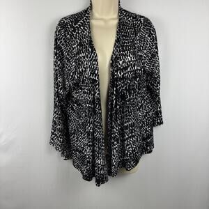 Black & White Open Front Cardigan Womens Size XL Bleeker Mcdougal